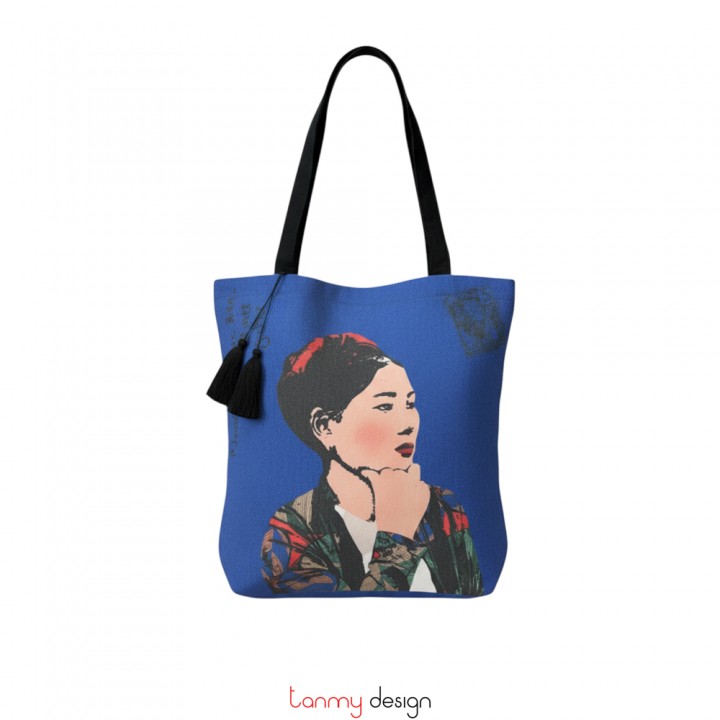 Túi tote vải in hình phụ nữ Việt nam-Miss Sang